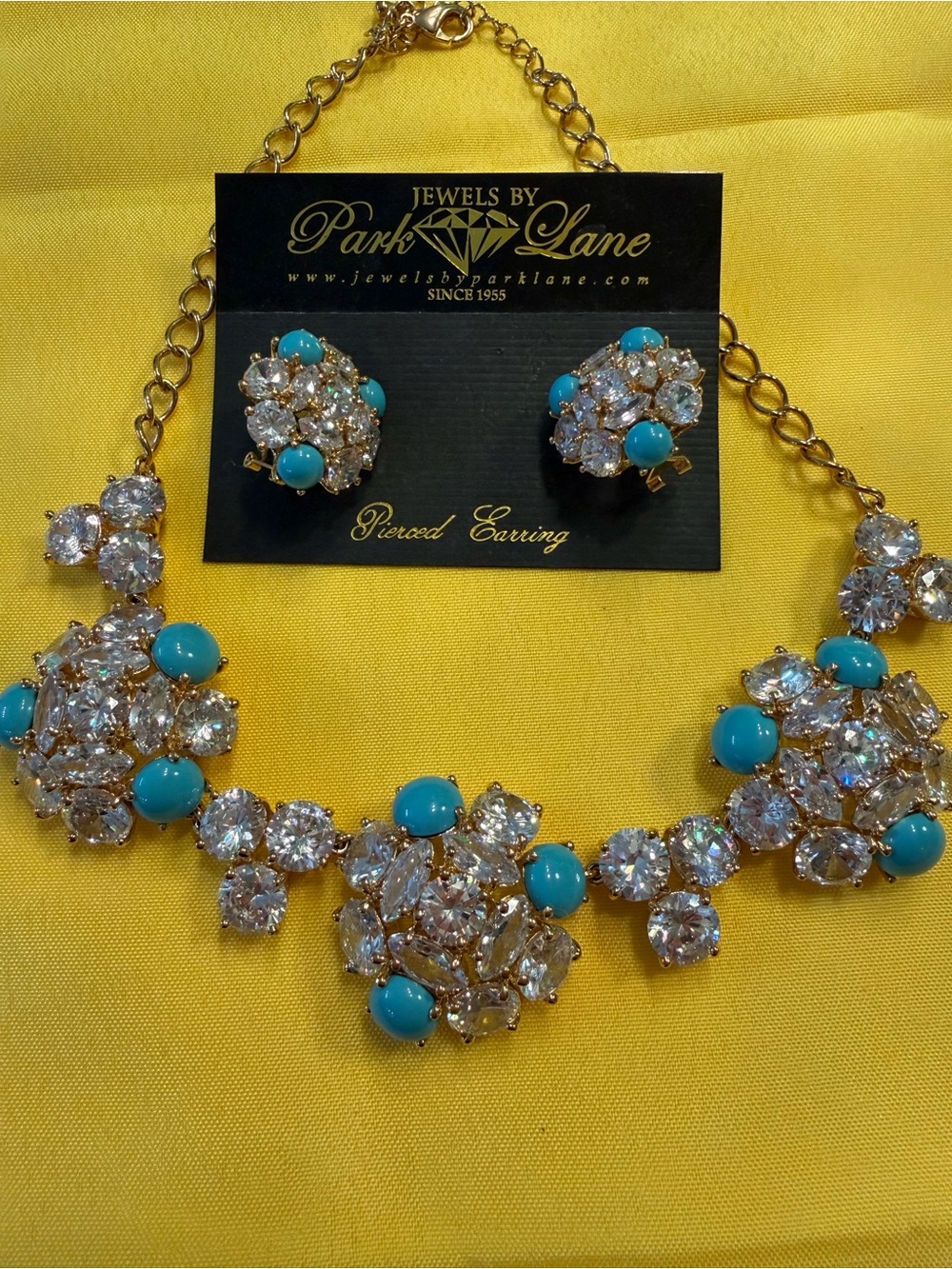 Park Lane Michelle Necklace & Earrings Set Turquoise CZ Retired